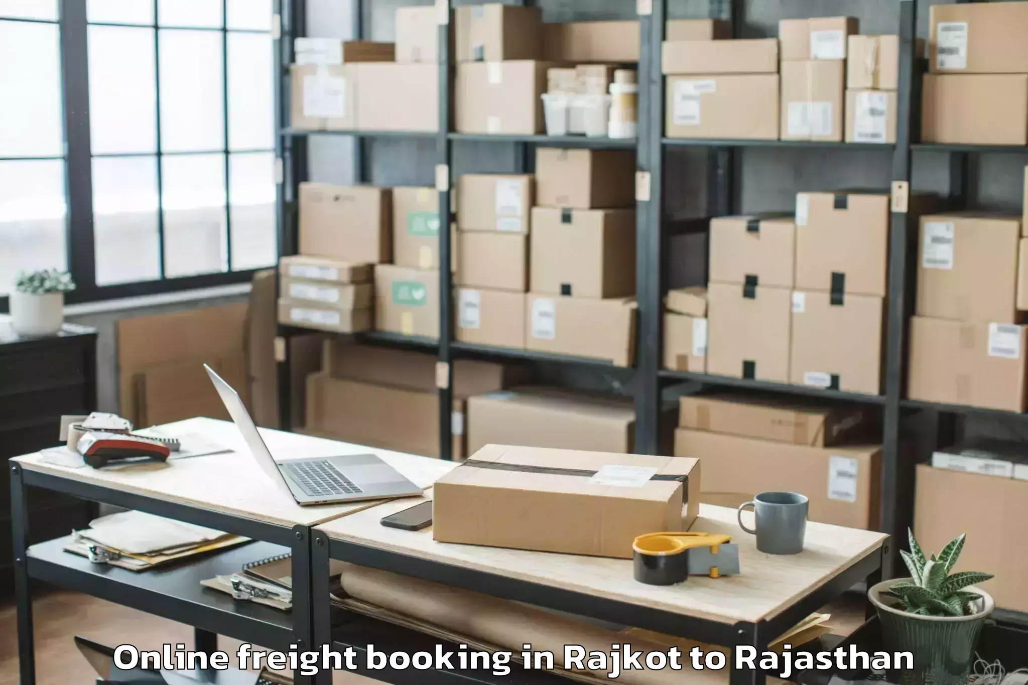 Affordable Rajkot to Gangapur Bhilwara Online Freight Booking